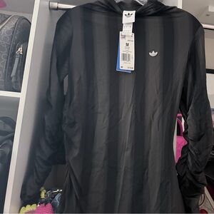 Adidas Gray Striped Long Sleeve Tee